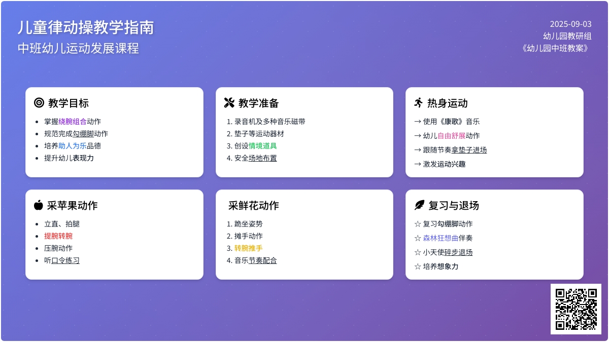 幼儿园中班教案《儿童律动操》