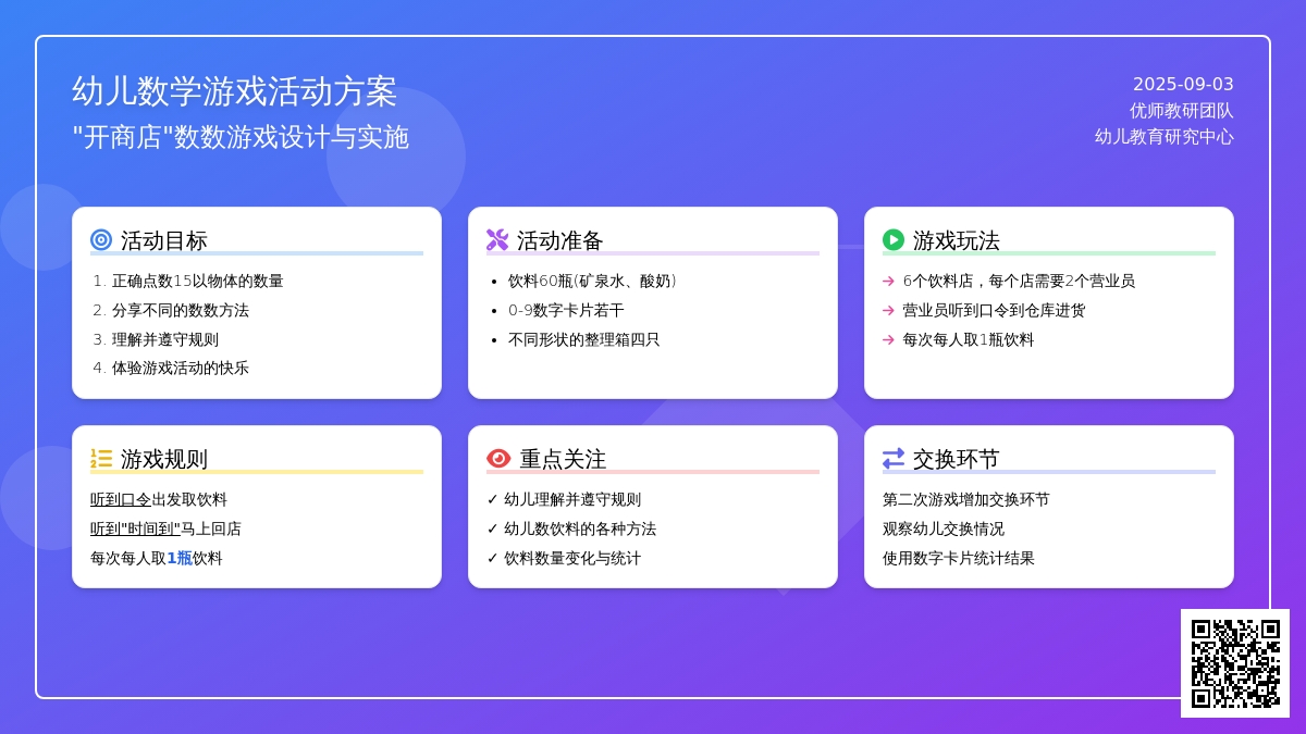 幼儿园中班数学活动：《饮料商店》