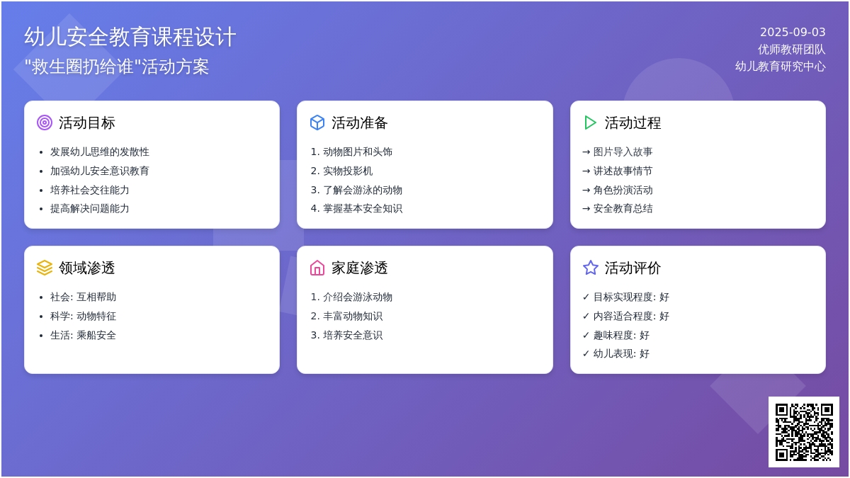 幼儿园中班语言活动设计--救生圈扔给谁