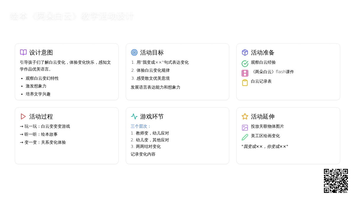 幼儿园中班语言活动：两朵白云