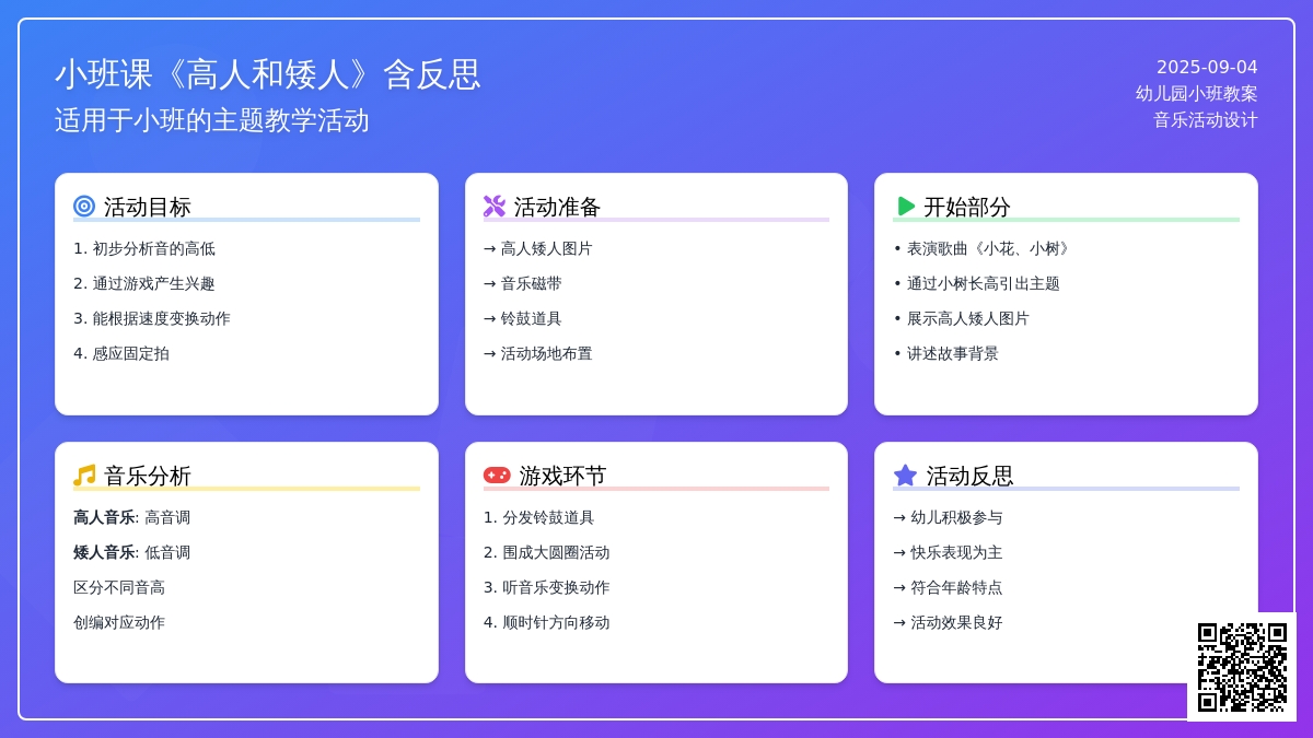 小班音乐课教案《高人和矮人》含反思