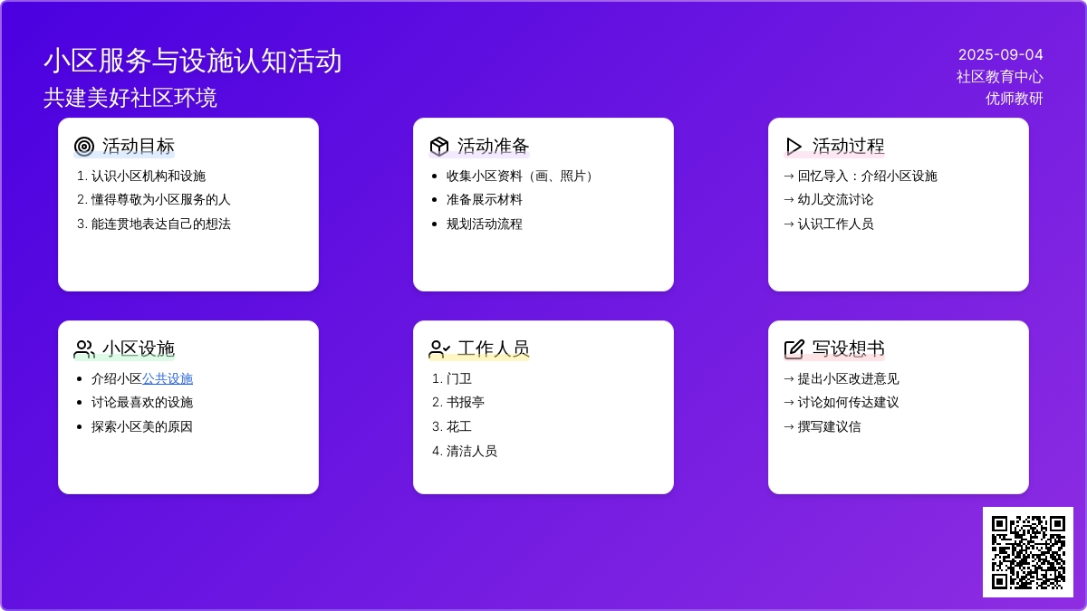 幼儿园中班语言活动：美丽的社区