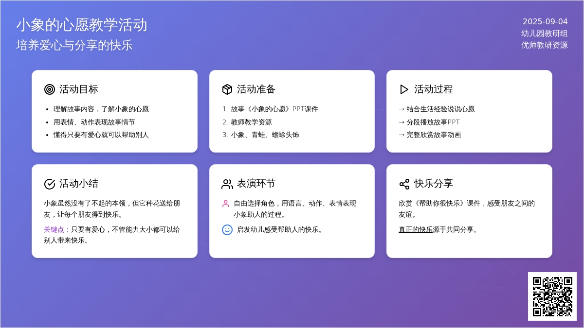 幼儿园中班语言教案：小象的心愿