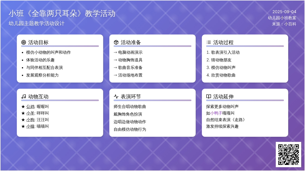 幼儿园小班教案《全靠两只耳朵》