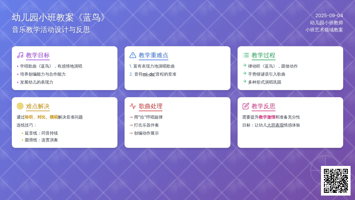 幼儿园小班教案《蓝鸟》含反思