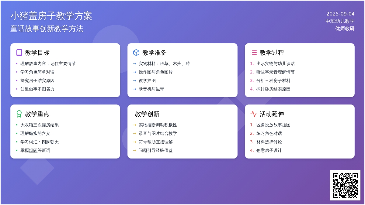 幼儿园中班语言活动：《小猪盖房子》