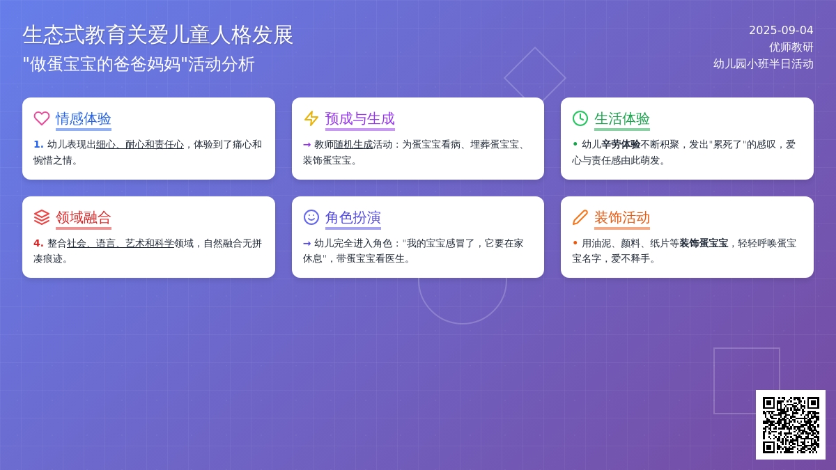 幼儿园小班半日活动――做蛋孩子的爸爸妈妈