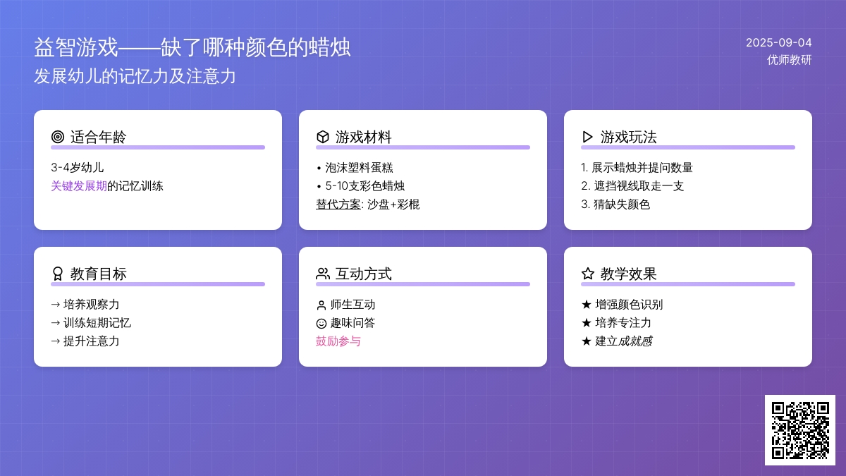 益智游戏――缺了哪种颜色的蜡烛