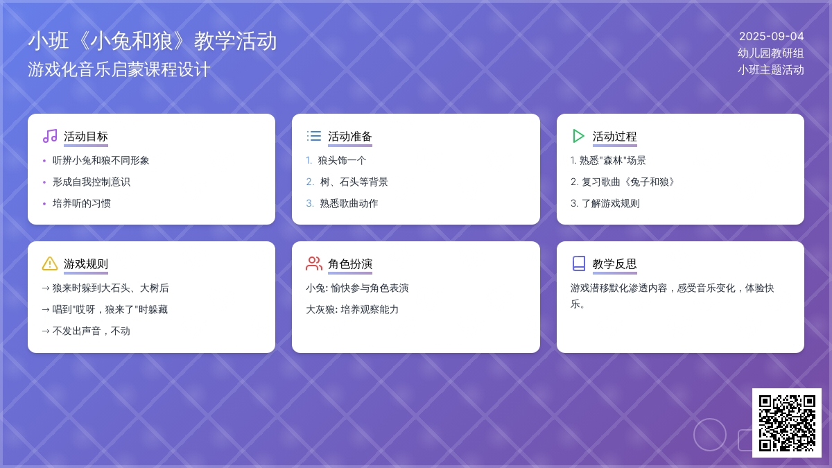 幼儿园小班教案《小兔和狼》含反思