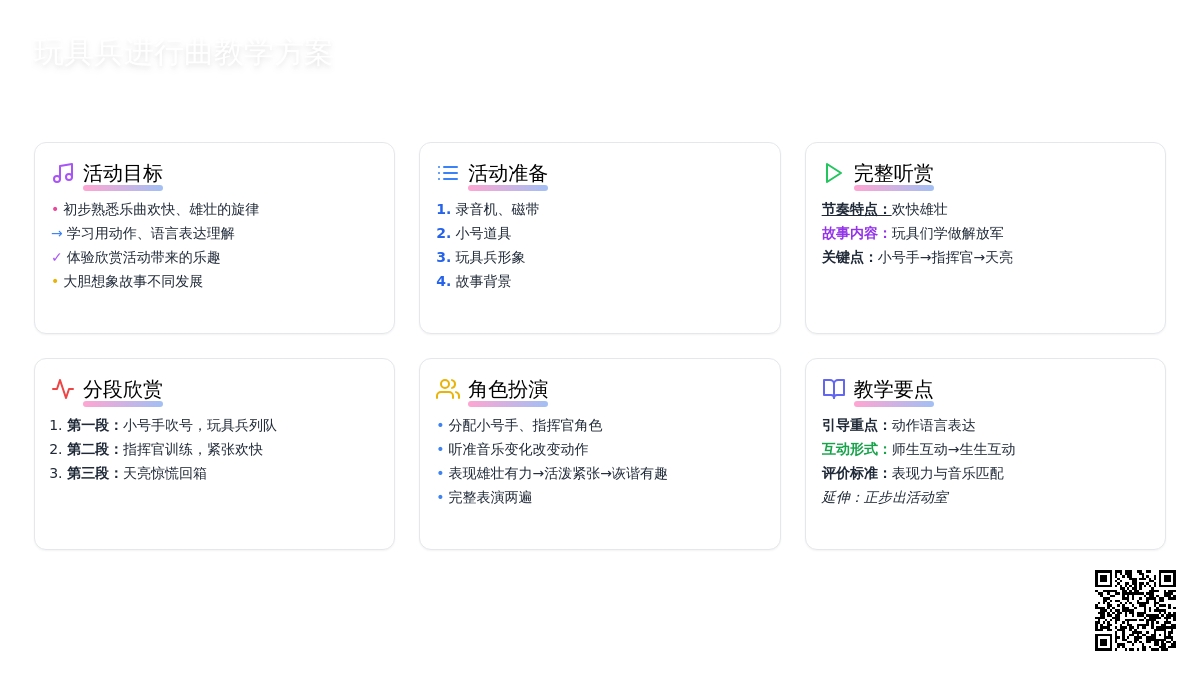 幼儿园小班音乐教案《玩具兵进行曲》