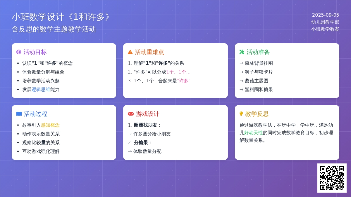 小班数学教案设计《1和许多》含反思