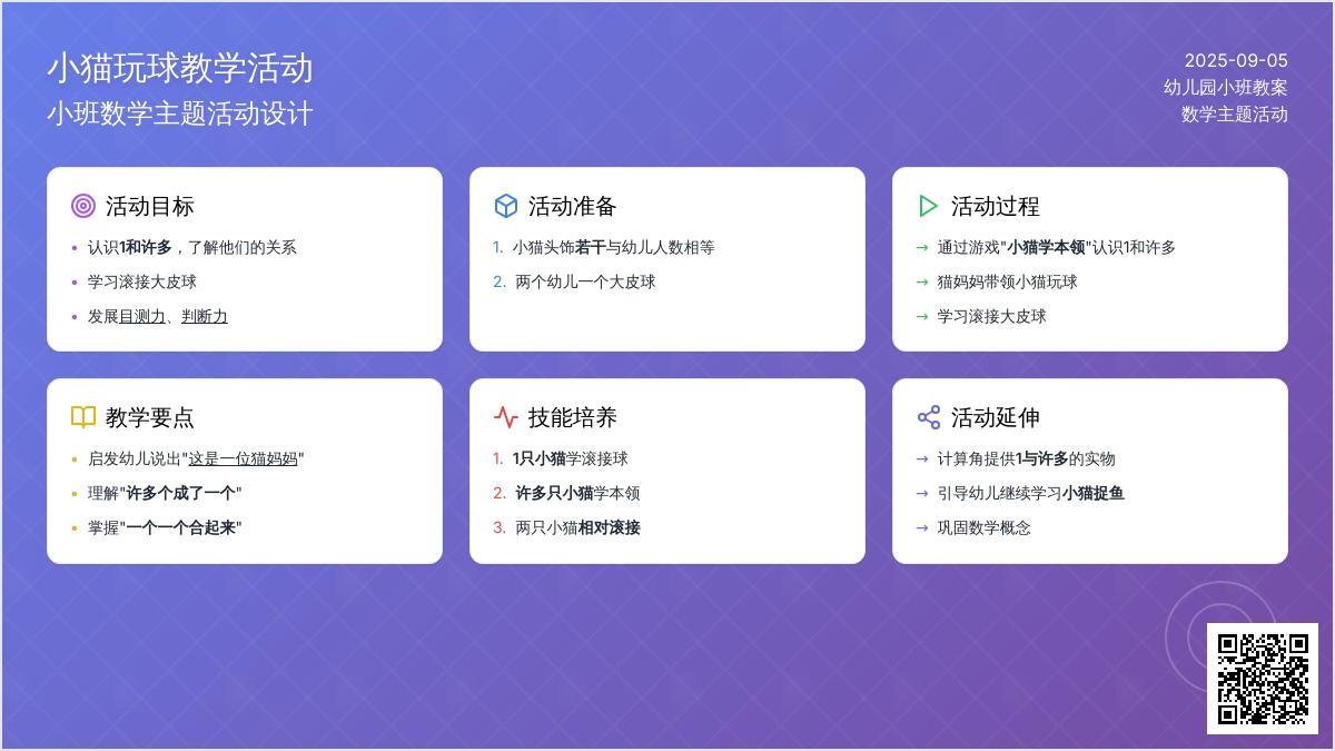 幼儿园小班教案《小猫玩球》