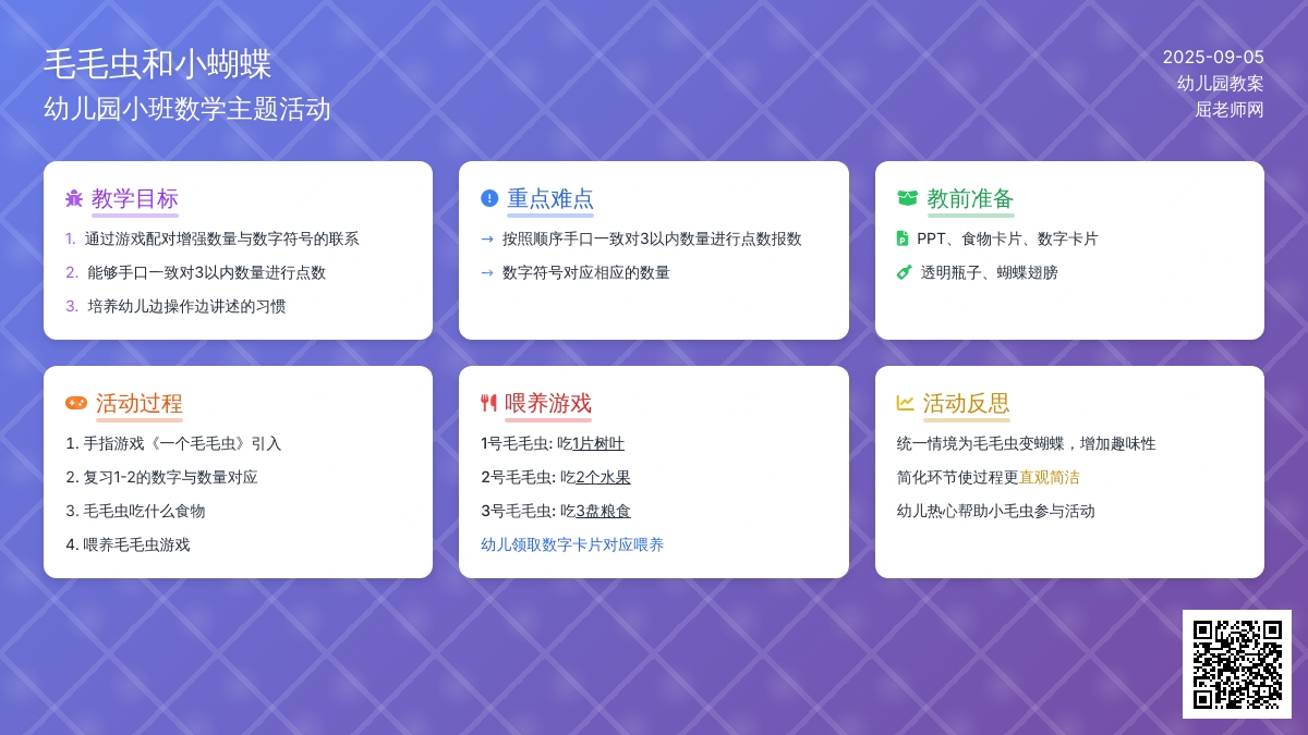 幼儿园小班教案《毛毛虫和小蝴蝶》含反思