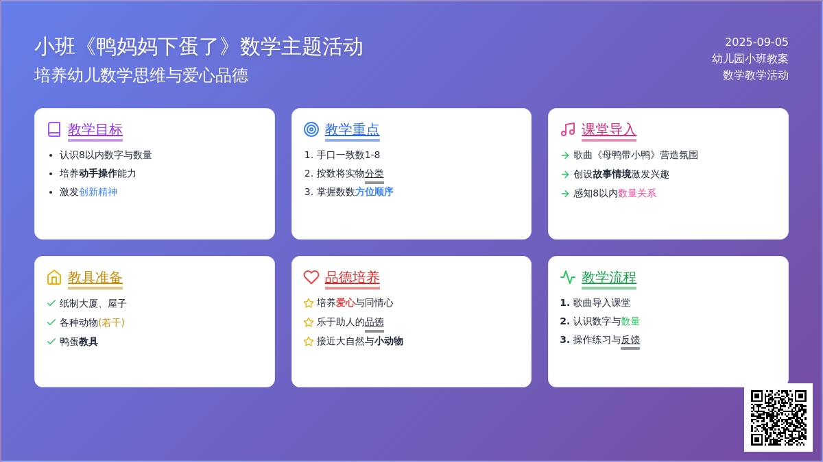 幼儿园小班教案《鸭妈妈下蛋了》