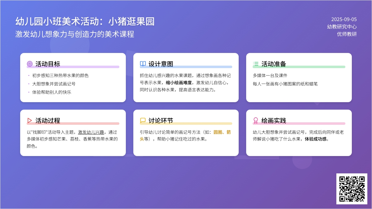 幼儿园小班美术活动：小猪逛果园