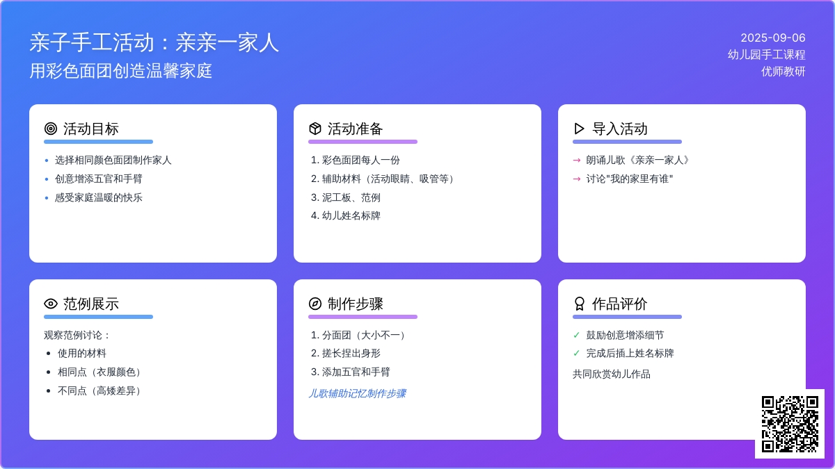 幼儿园小班手工活动：亲亲一家人