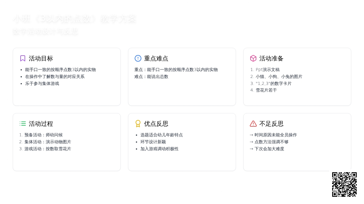 幼儿园小班教案《3以内的点数》含反思