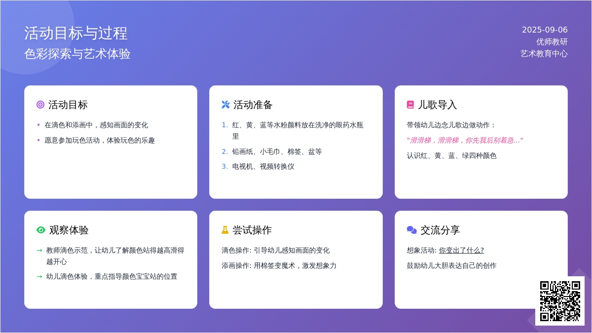 幼儿园小班绘画活动：颜色孩子滑滑梯