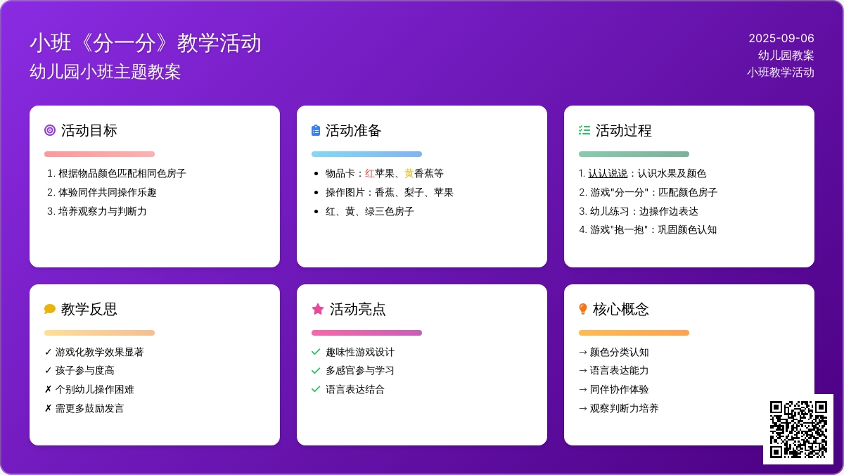 幼儿园小班教案《分一分》