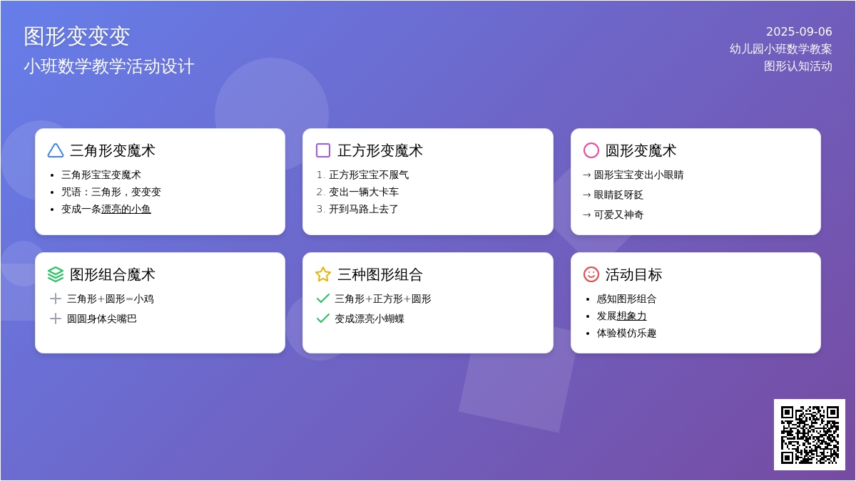 幼儿园小班数学教案《图形变变变》