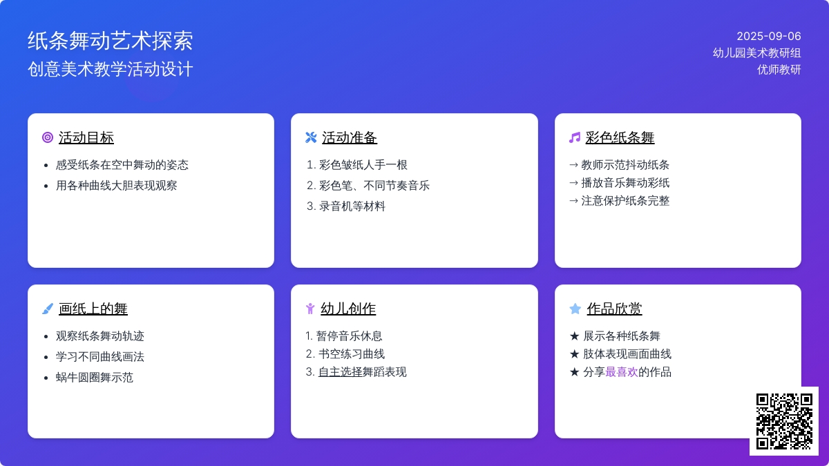 幼儿园小班美术教案：漂亮的纸条舞