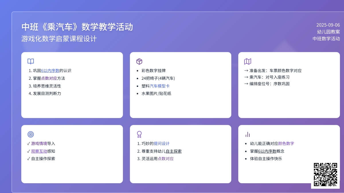 幼儿园中班教案《乘汽车》