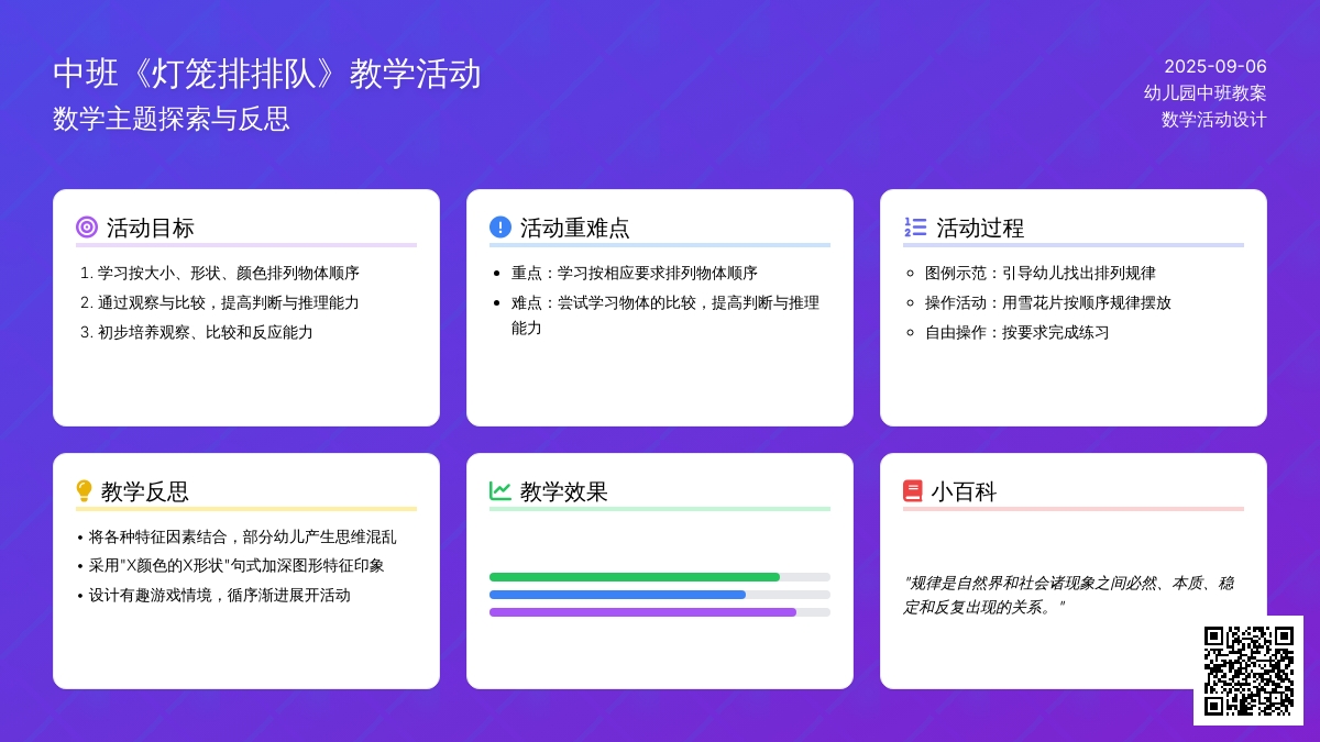 幼儿园中班教案《灯笼排排队》含反思
