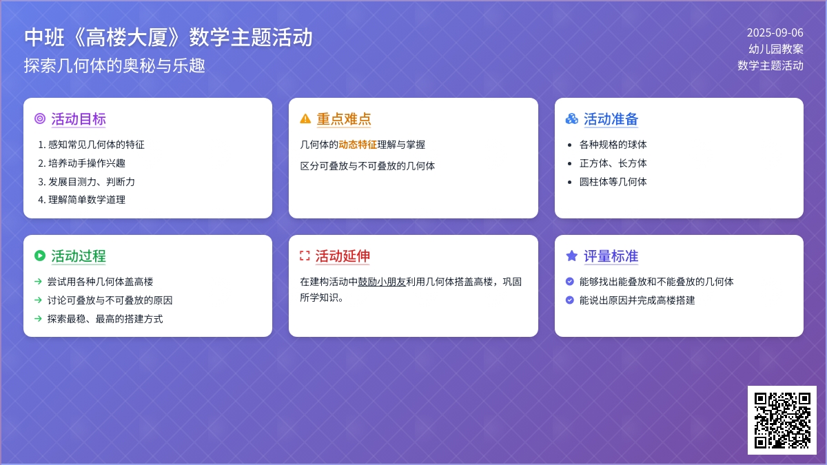 幼儿园中班教案《高楼大厦》