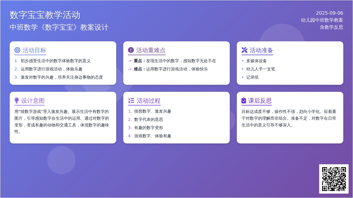 幼儿园中班数学教案《数字孩子》含反思