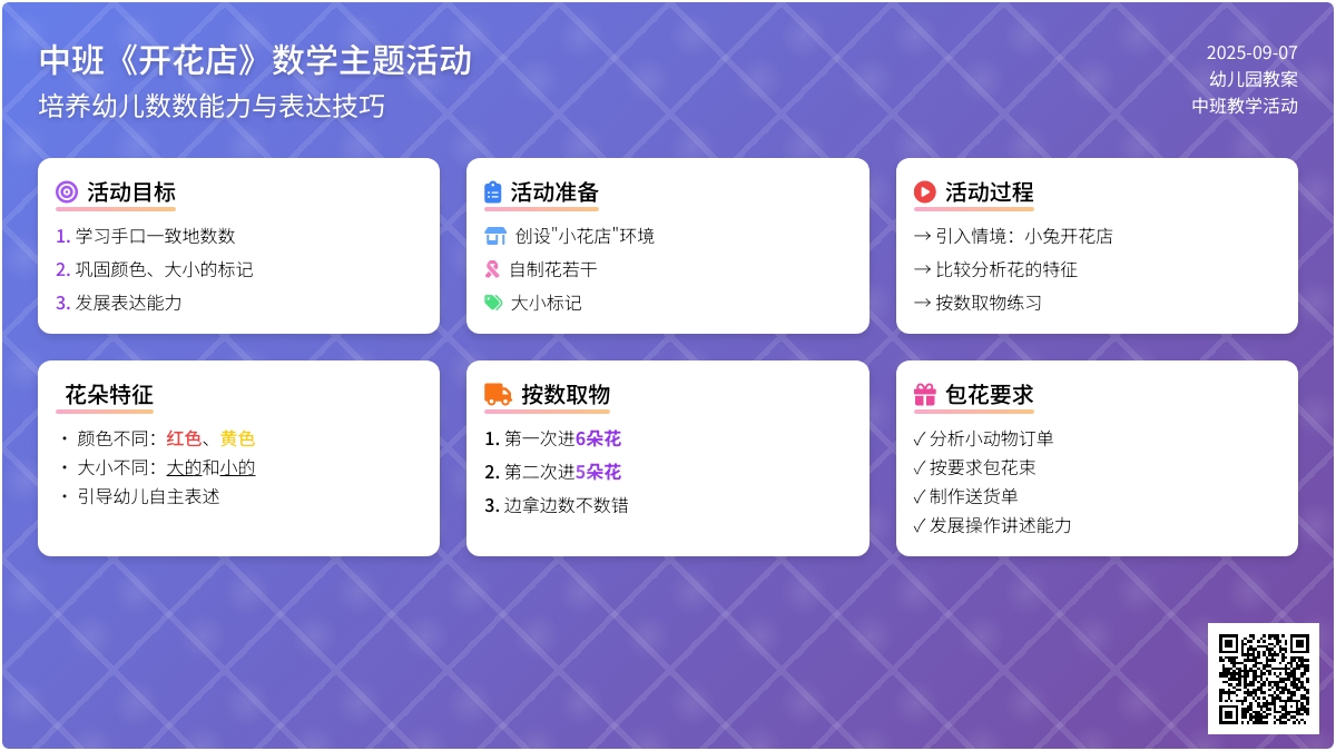 幼儿园中班教案《开花店》