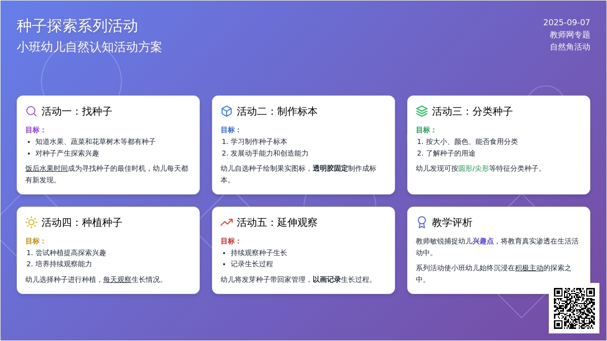 幼儿园小班常识系列活动方案――各种各样的种子