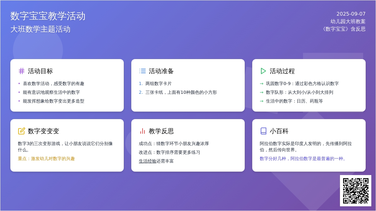 幼儿园大班教案《数字孩子》含反思