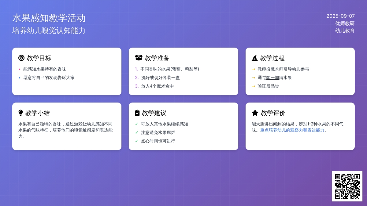幼儿园小班社会活动设计--香香的水果