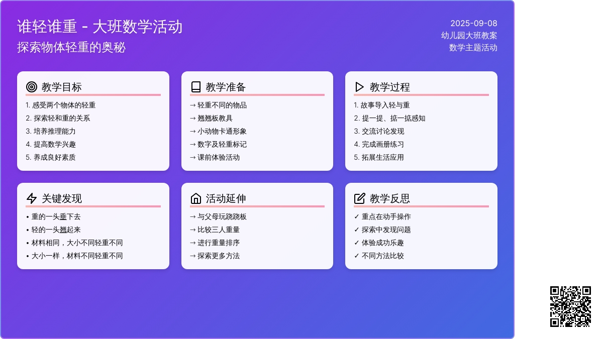 幼儿园大班教案《谁轻谁重》含反思