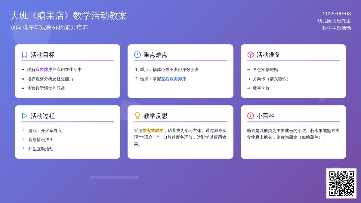 幼儿园大班教案《糖果店》含反思