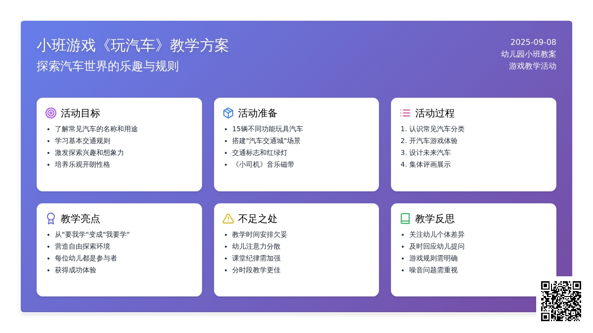 幼儿园小班游戏教案《玩汽车》含反思