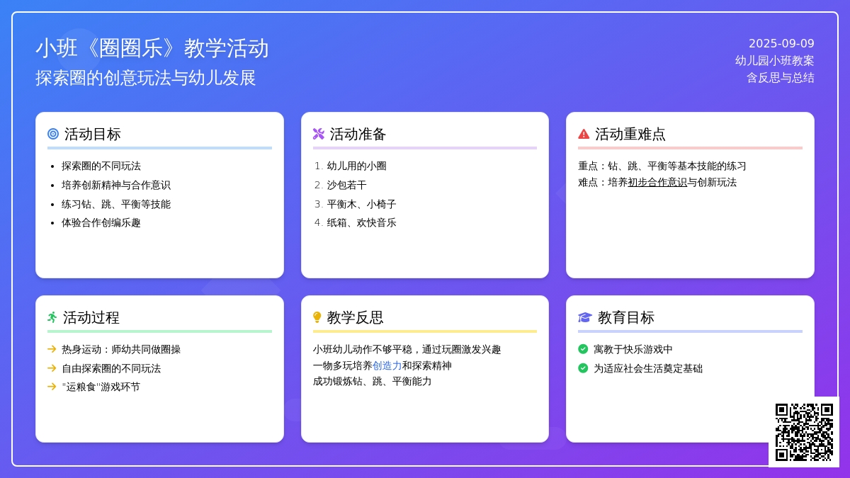 幼儿园小班教案《圈圈乐》含反思