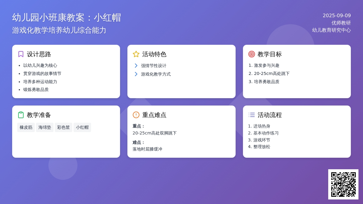 幼儿园小班健康教案：小红帽