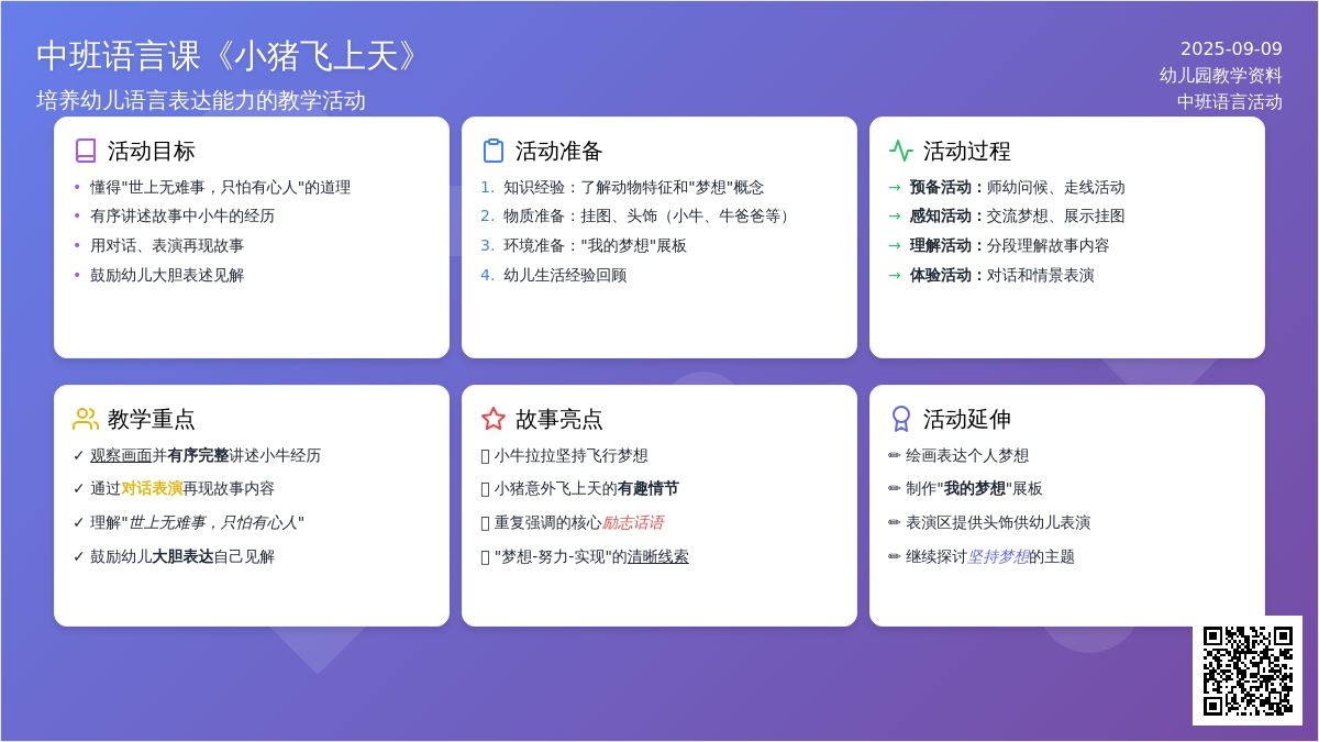 中班语言课教案《小猪飞上天》