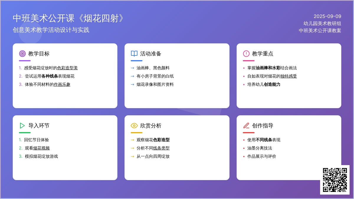 中班美术公开课教案《烟花四射》