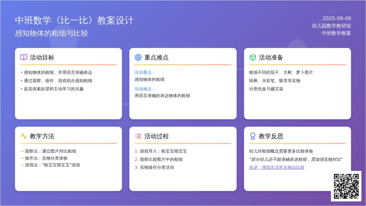 中班数学教案《比一比》含反思