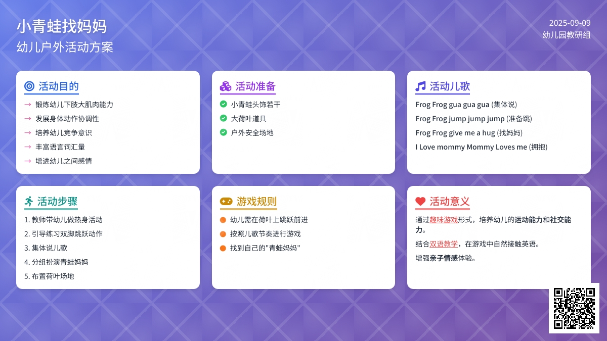 幼儿园小班体育游戏：小青蛙找妈妈