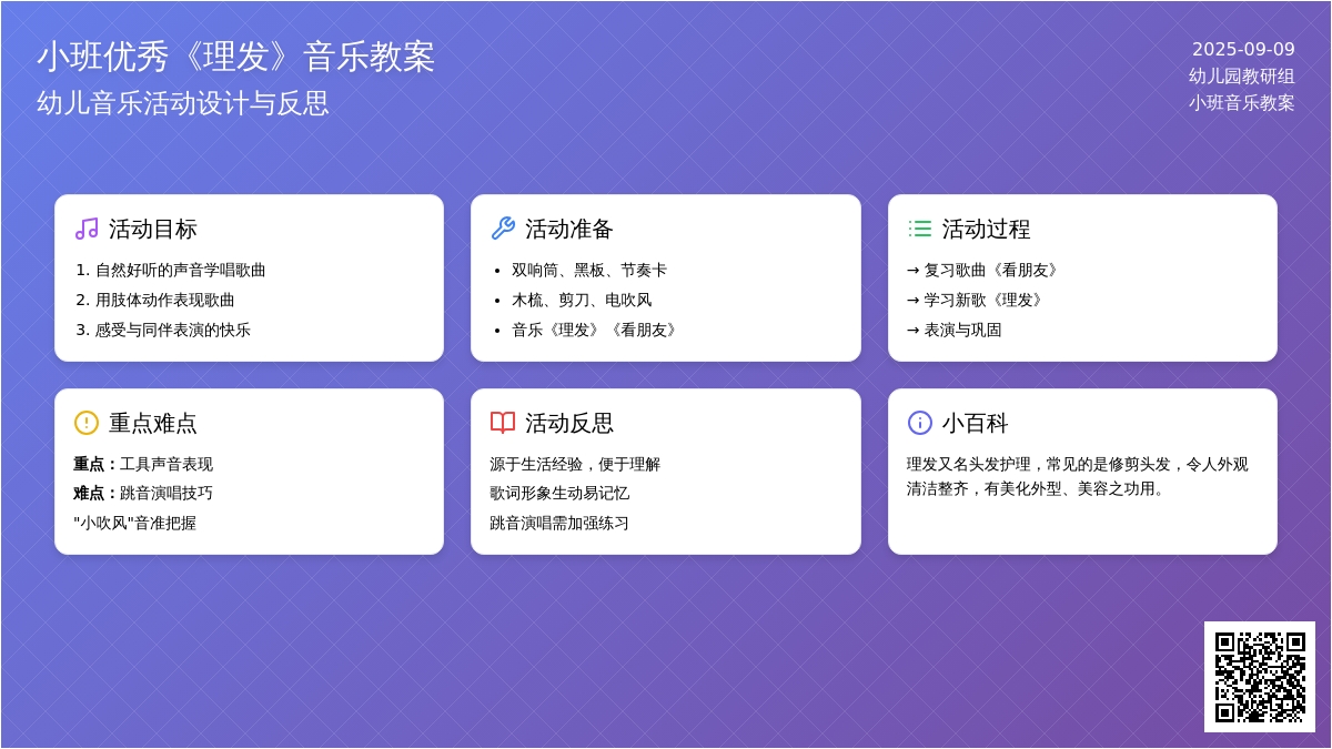 小班音乐优秀教案《理发》含反思