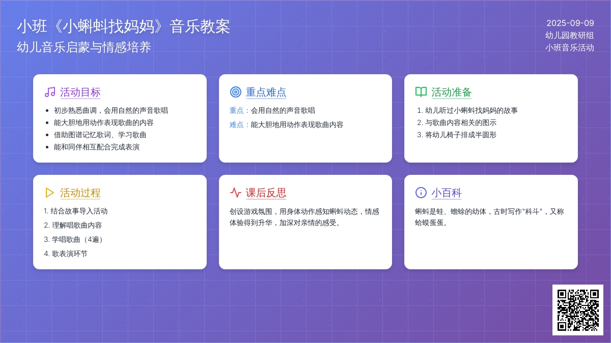 幼儿园小班音乐教案《小蝌蚪找妈妈》含反思