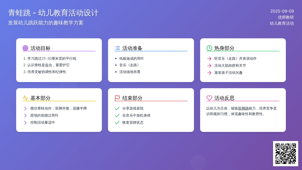 幼儿园小班体育活动：青蛙跳