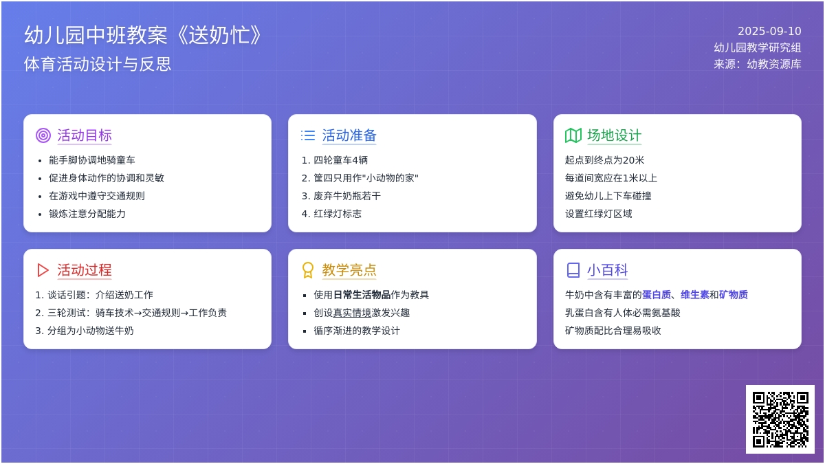 幼儿园中班教案《送奶忙》含反思