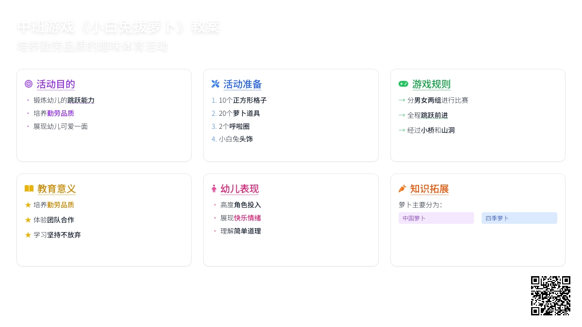 幼儿园中班游戏教案《小白兔拔萝卜》