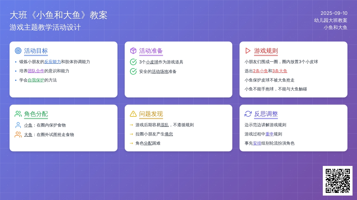 幼儿园大班教案《小鱼和大鱼》含反思