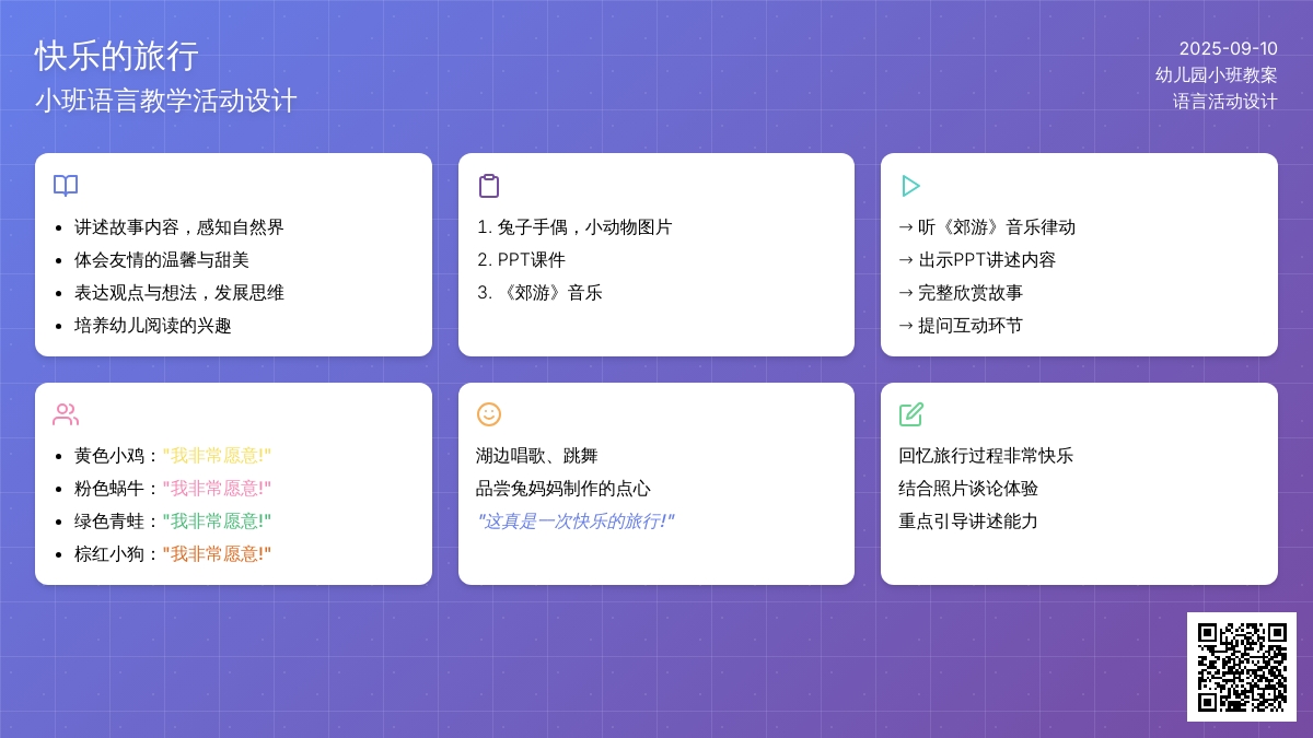 幼儿园小班语言教案《快乐的旅行》含反思