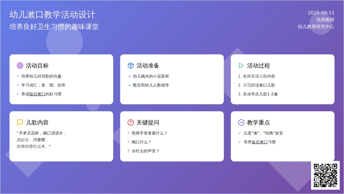 幼儿园小班语言活动：漱口